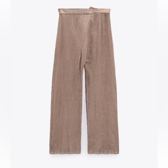 NWT Zara Asymmetric Linen Pants XS - Picture 5 of 6